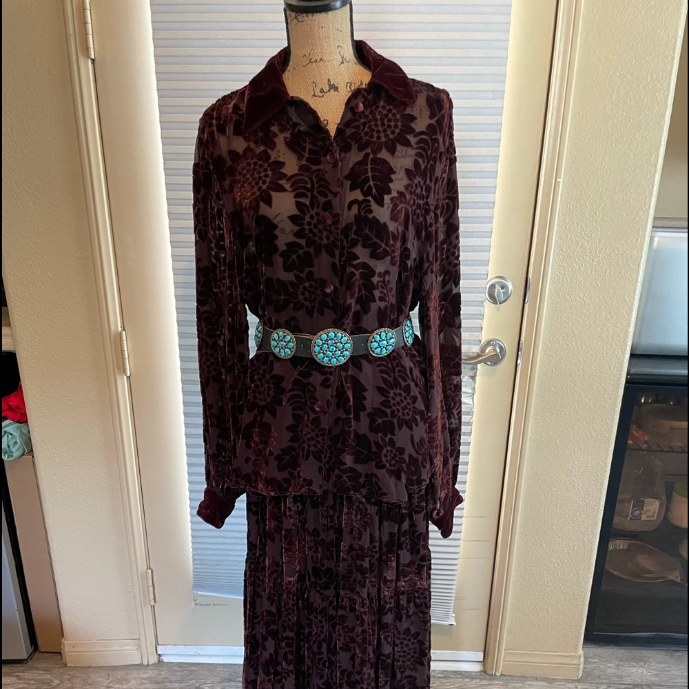 Gerard Wine Skirt & Top, Sheer and Sexy